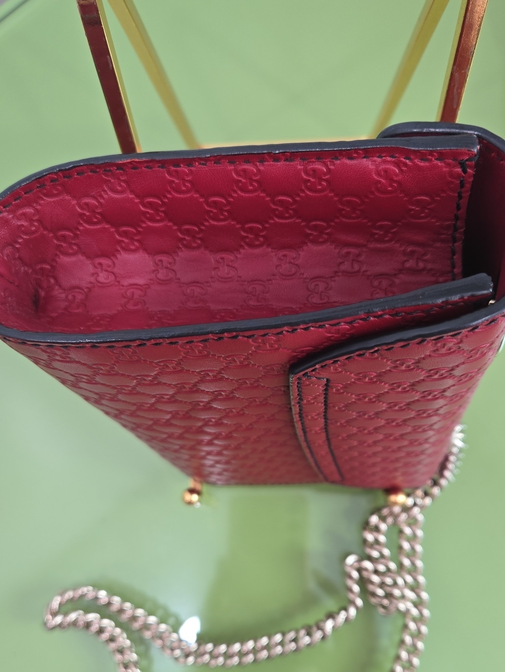 Gucci Guccisima Burgundy Red Mini Shoulder Bag with Tassel and Wallet - Picture 12 of 17